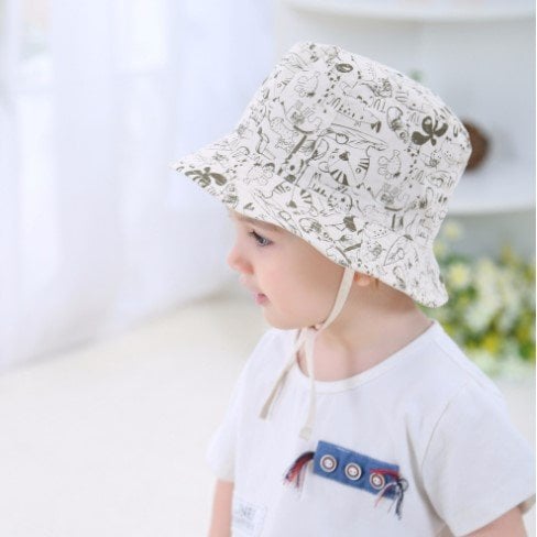 Mũ vải vành Miller BT - màu be hoạ tiết động vật