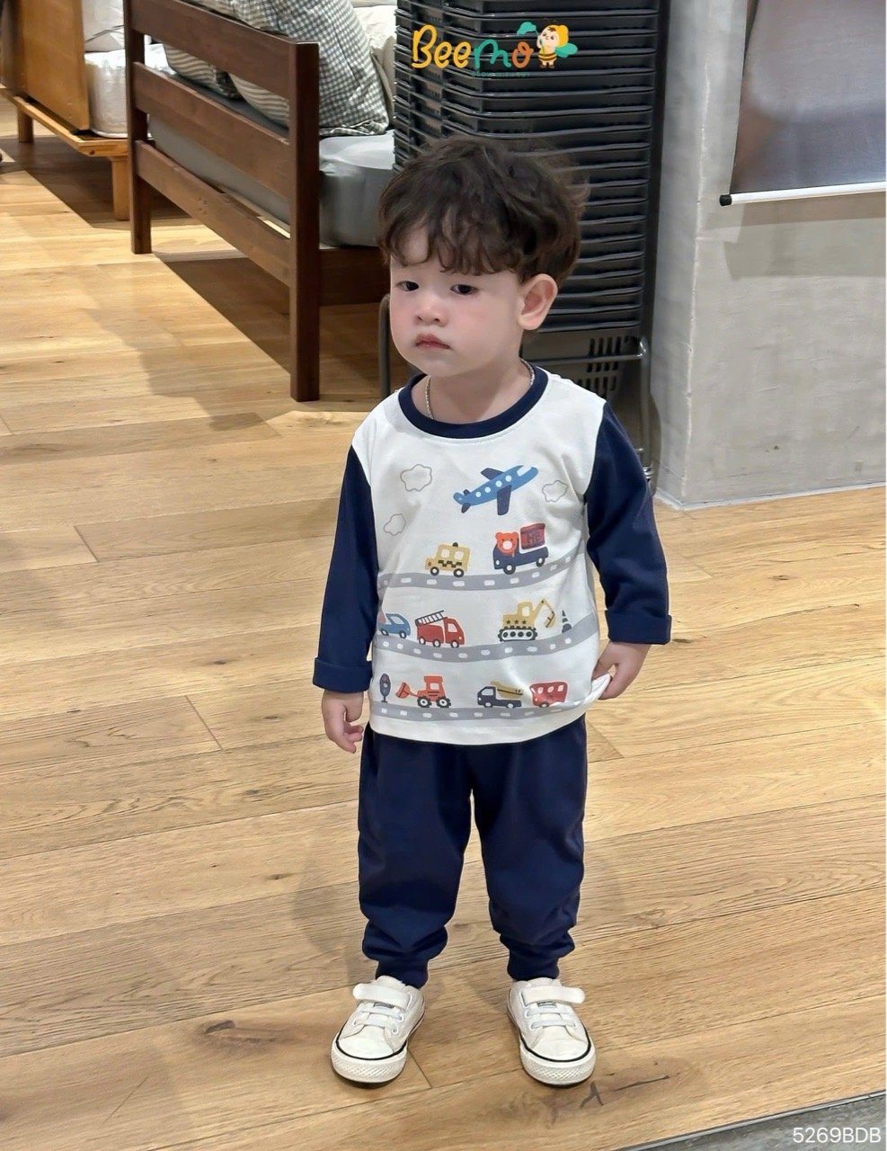 4330BDB - Set áo thun in chữ Beemo cho bé