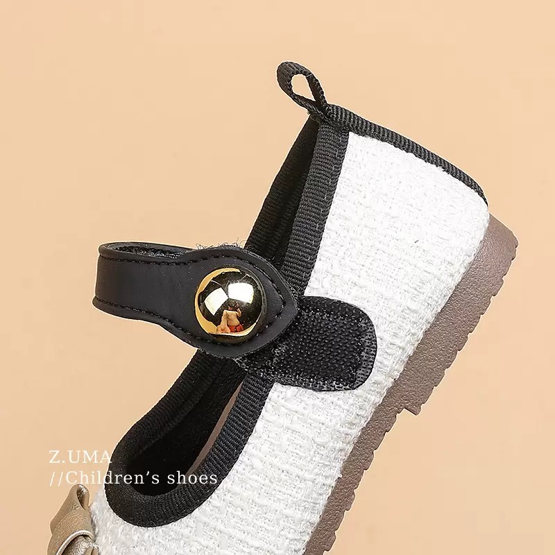 Giày búp bê đính nơ phối 2 màu cho bé gái size 21-30