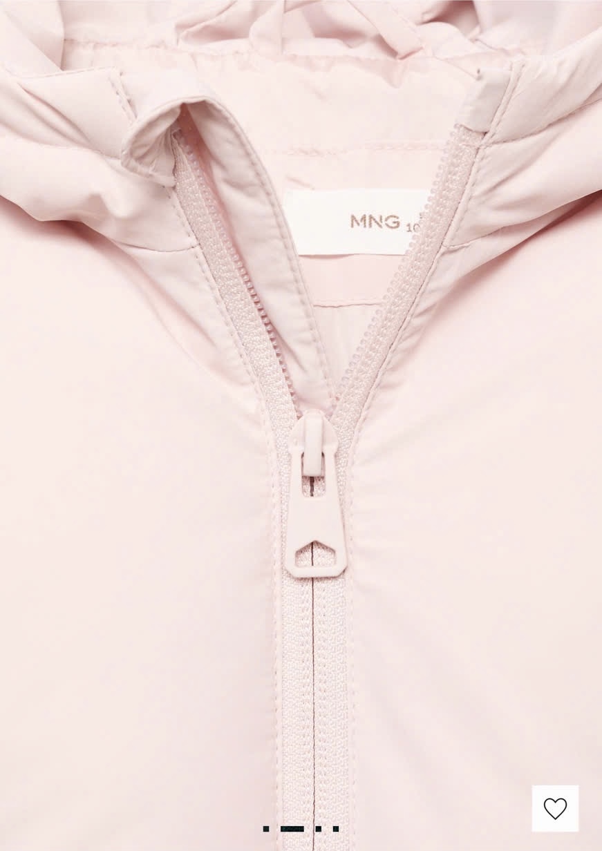 Áo khoác phao MNG 2 màu hồng/xanh tím cho bé size 1-6y