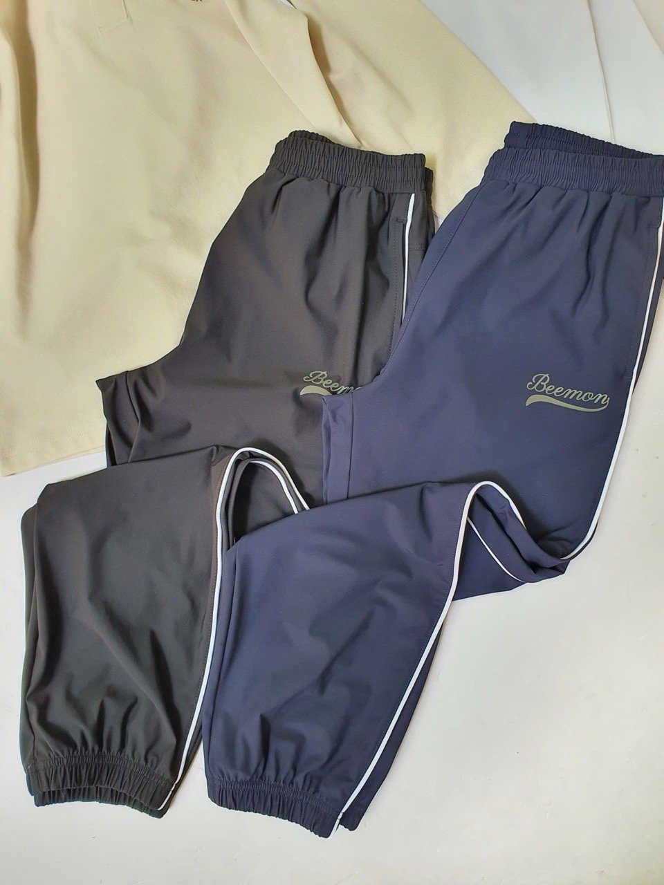 BM2508ST01 - Bộ Polo cổ kẻ Beemon dài tay 2 màu be nâu / trắng đen cho bé size 120 - 160