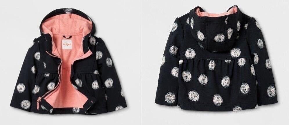 Áo khoác lót nỉ Cat Jack đen chấm trắng