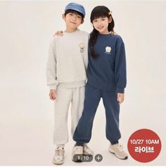 Bộ nỉ bông Spao 3 màu ghi/xanh/đen cho bé size 110-160