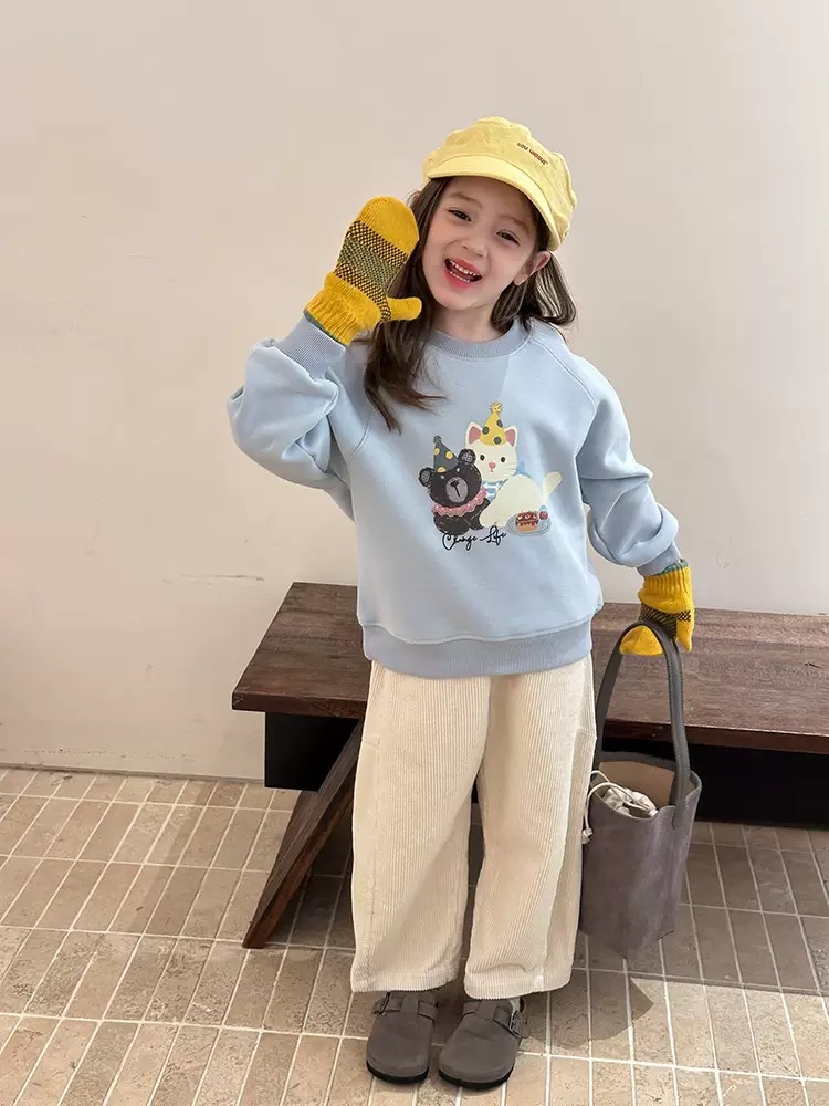 25G003 - Áo nỉ AMBB hai da nhiều màu cho bé gái size 90-170