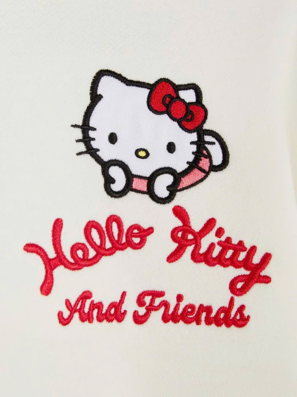 Bộ nỉ bông Primark dòng Đại áo trắng Hello Kitty - quần ống xuông đen size 8 - 15y