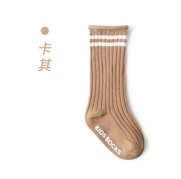 Tất len cao tới gối Mumudora kẻ viền 7 màu