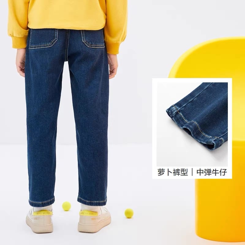 Quần jean baggy Balabala màu xanh đậm size 130 - 175