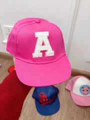 Mũ lưỡi trai HM màu hồng sen thêu chữ A