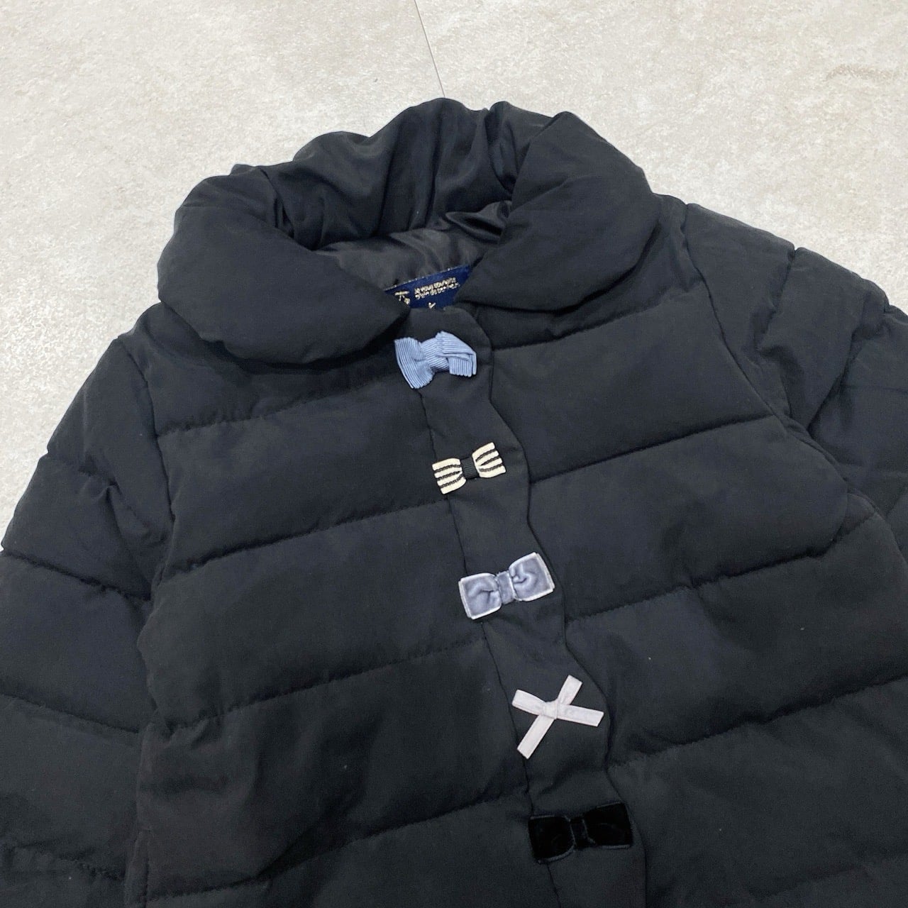 Áo khoác phao Petitmain xuất Nhật đính nơ siêu nhẹ 3 màu cho bé gái size 80-130