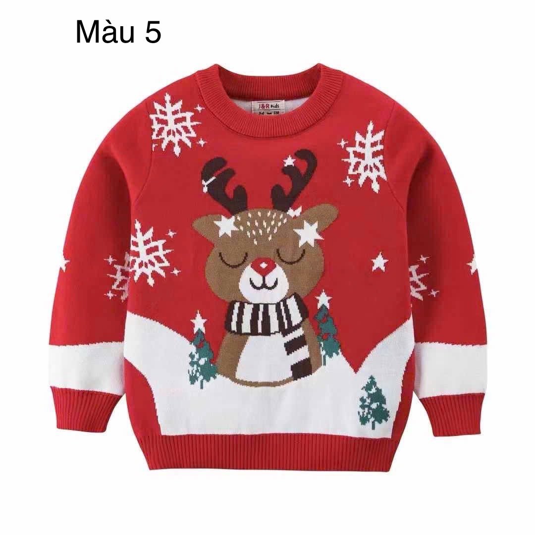 Áo len hoạ tiết Noel nhiều màu cho bé size 2-7y