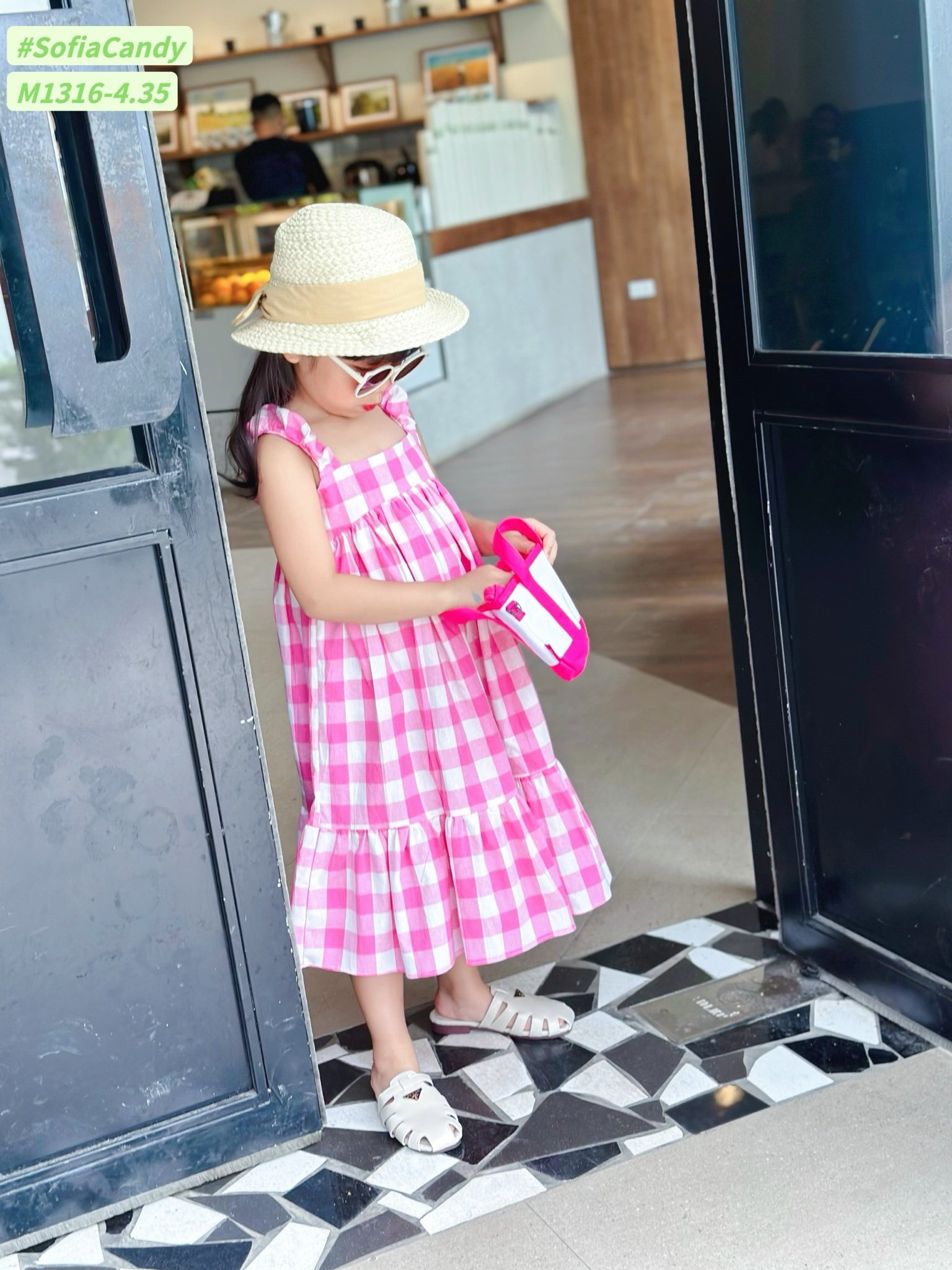 V00047 - Váy Mia Kids thô kẻ caro nhiều màu BG size 1-10y