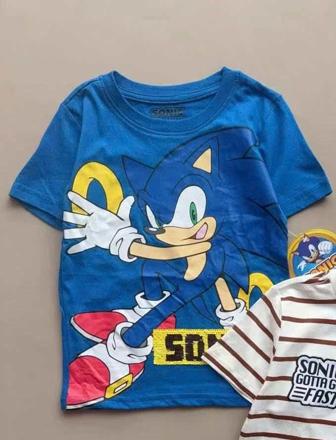 ABT65 - Áo cotton Sonic dư xịn nhiều màu cho bé trai size 4-7y