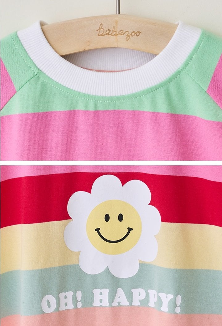 V00069 - Váy cotton kẻ sắc màu happy 2 màu BG size 100-140