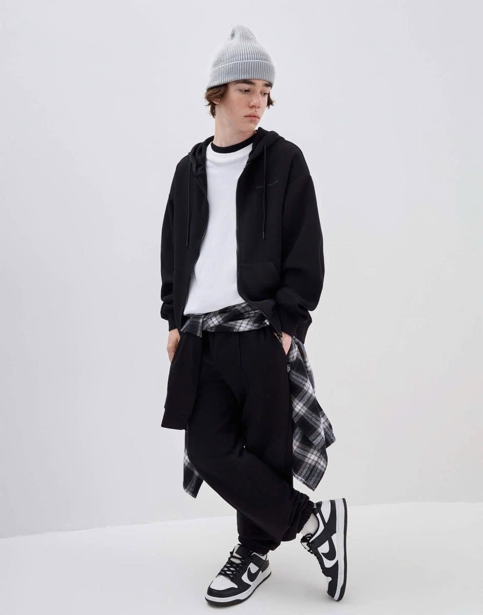 Quần jogger nỉ bông GGJJ 2 màu ghi/đen cho bé size 6-14y