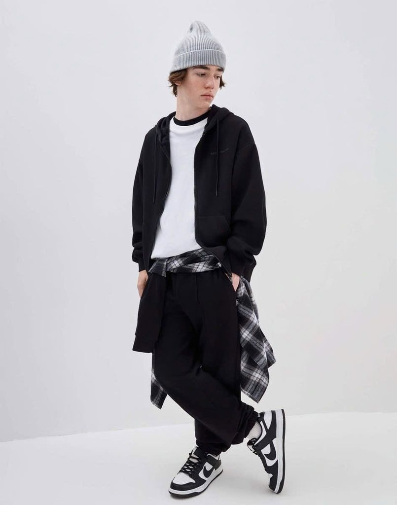 Quần jogger nỉ bông GGJJ 2 màu ghi/đen cho bé size 6-14y