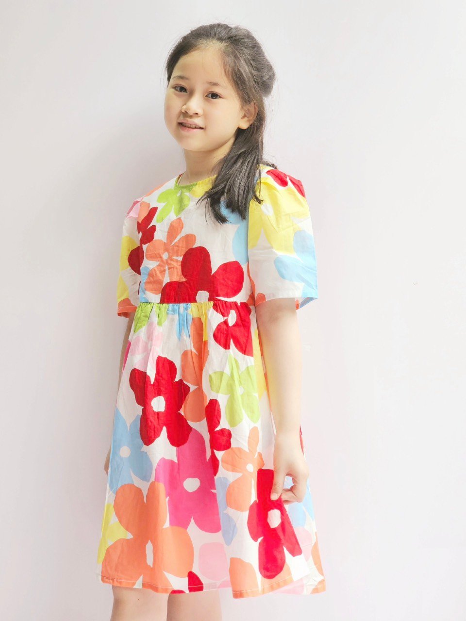 V00019 - Váy thô nhún eo 3 màu hoa size 110 - 150