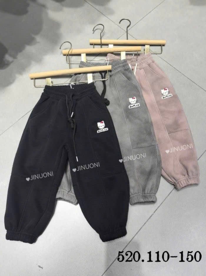 201520 - Quần nỉ lót nỉ bo gấu Hello Kitty nhiều màu cho bé size 110-150