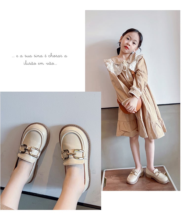 BBW2666 - Giày Loafer tag vàng 2 màu đen / kem size 26 - 36