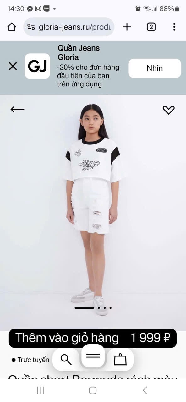 QBG31 - Quần jean rách GGJJ 2 màu trắng/tím bé gái size 8-14y