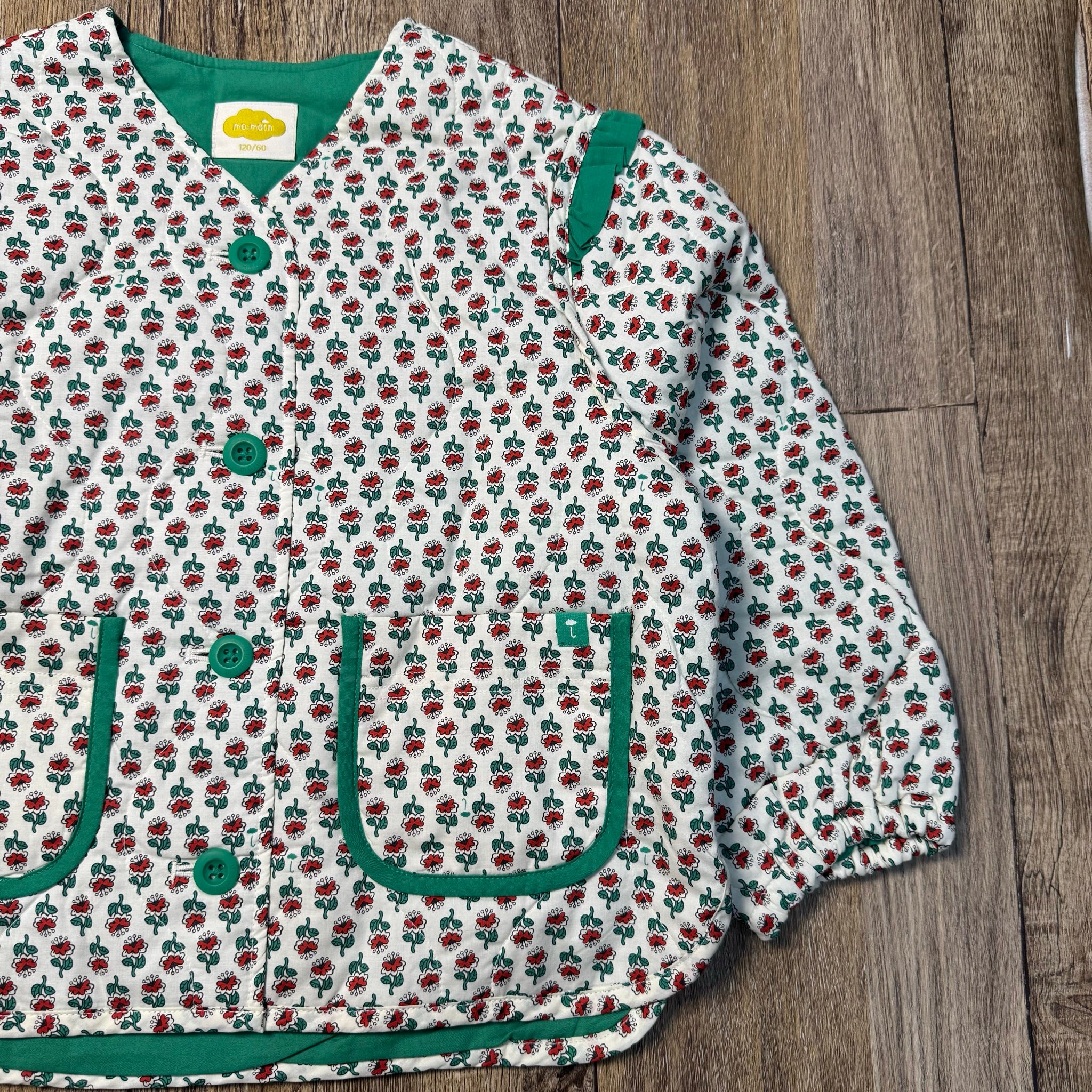 AK61 - Áo khoác chần bông MM hoa xanh cho bé size 90-120