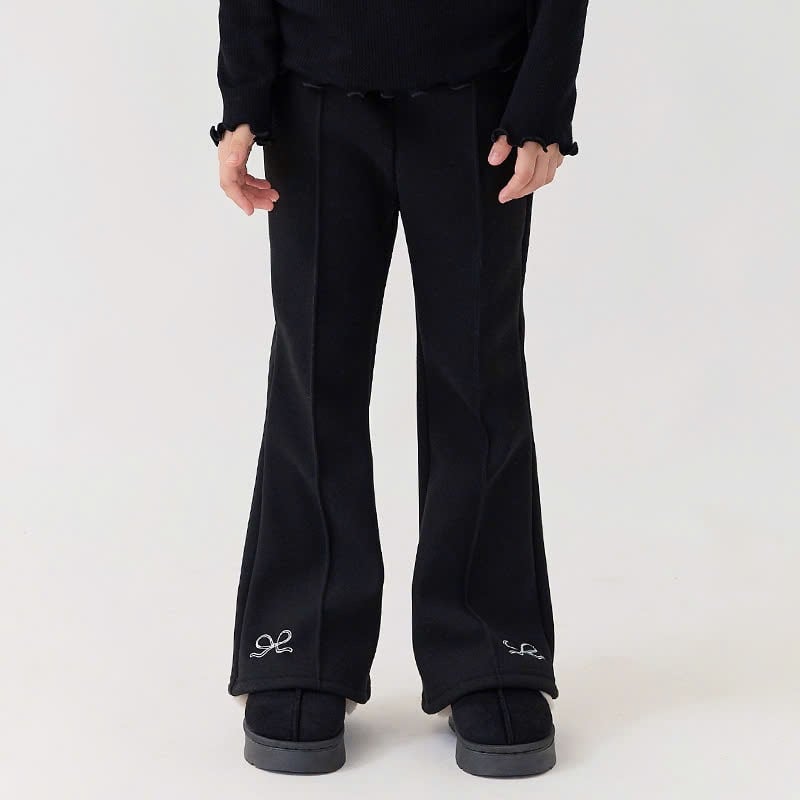 Quần nỉ ống loe bebezoo thêu nơ nhiều màu cho bé gái size 100-160