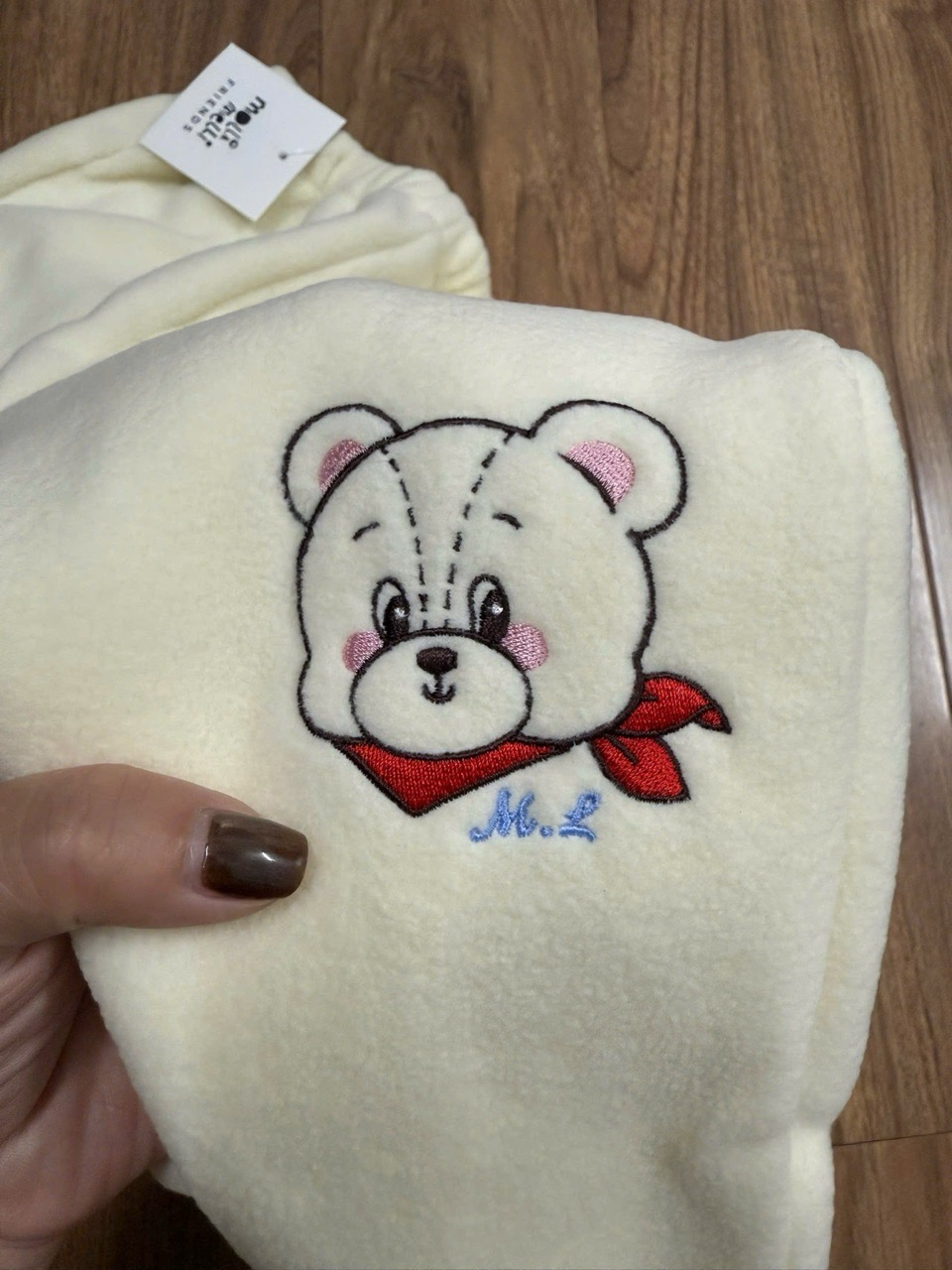 Quần nỉ bệt Molli Melli xuất Hàn màu kem cho bé size 2-10y