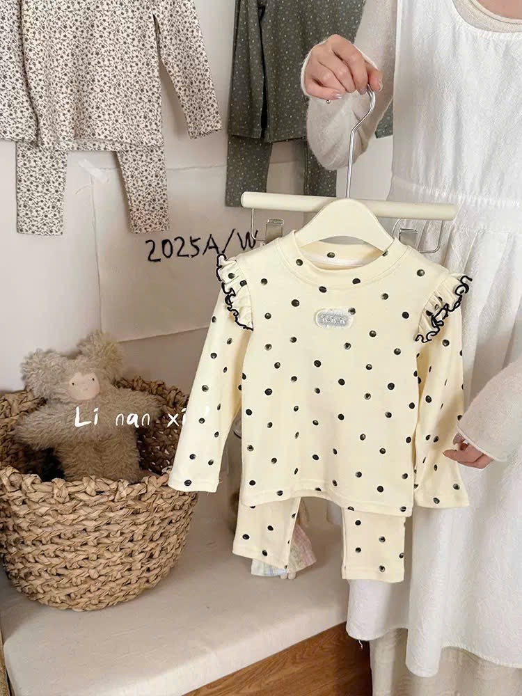 88169 - Bộ thun dày Linanxi bèo vai nhiều màu cho bé size 90-140