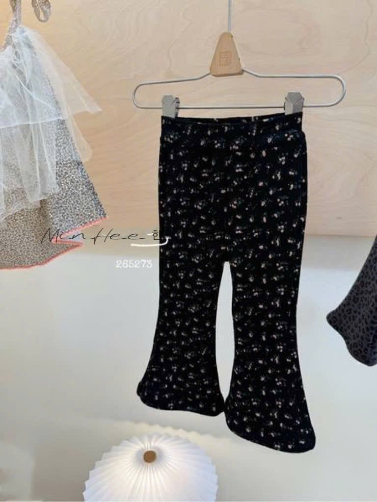 265273 - Quần Ucee nhung lót nỉ ống loe hoa nhí cho bé size 90-130