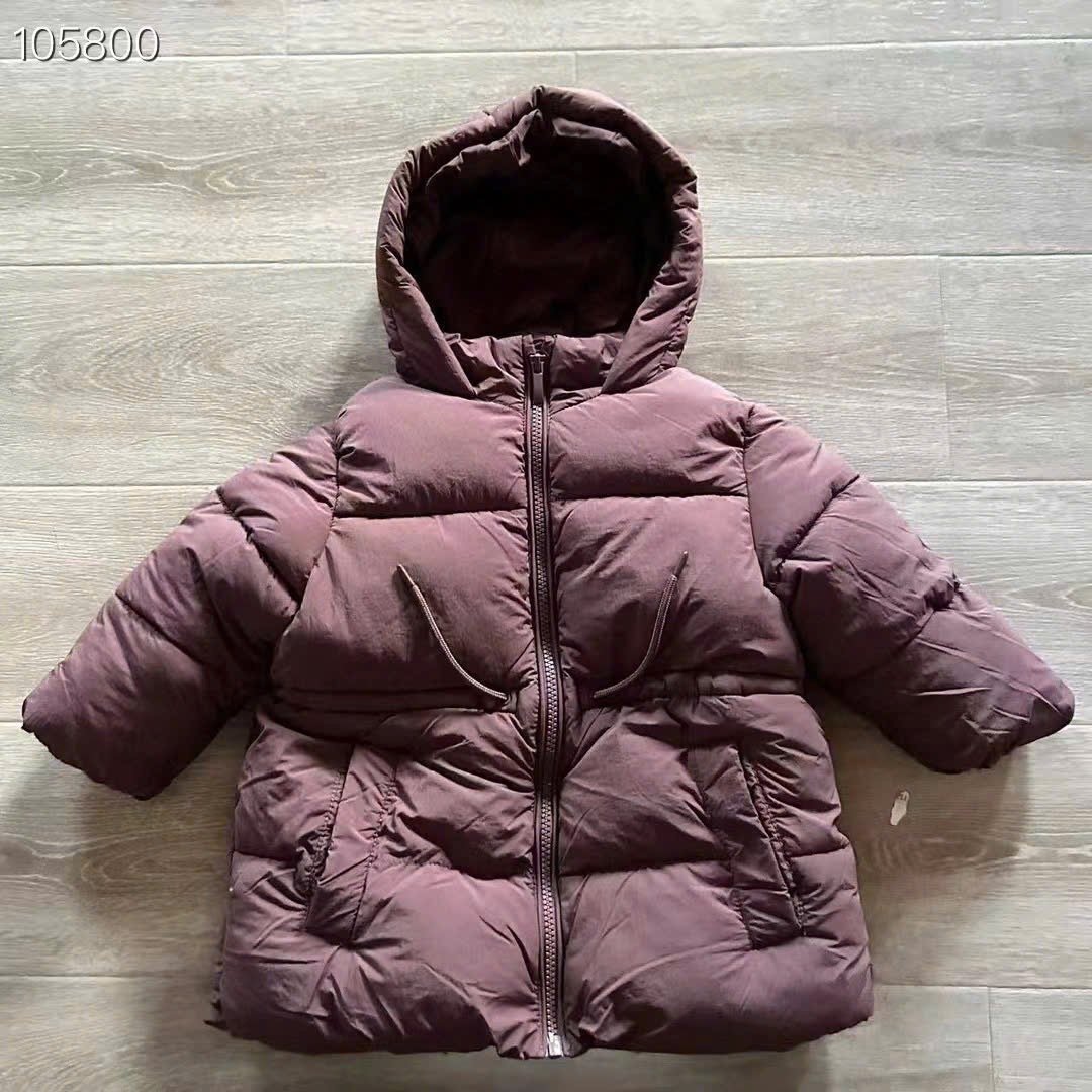 AK66 - Áo khoác phao màu đỏ mận rút eo cho bé size 4-16y