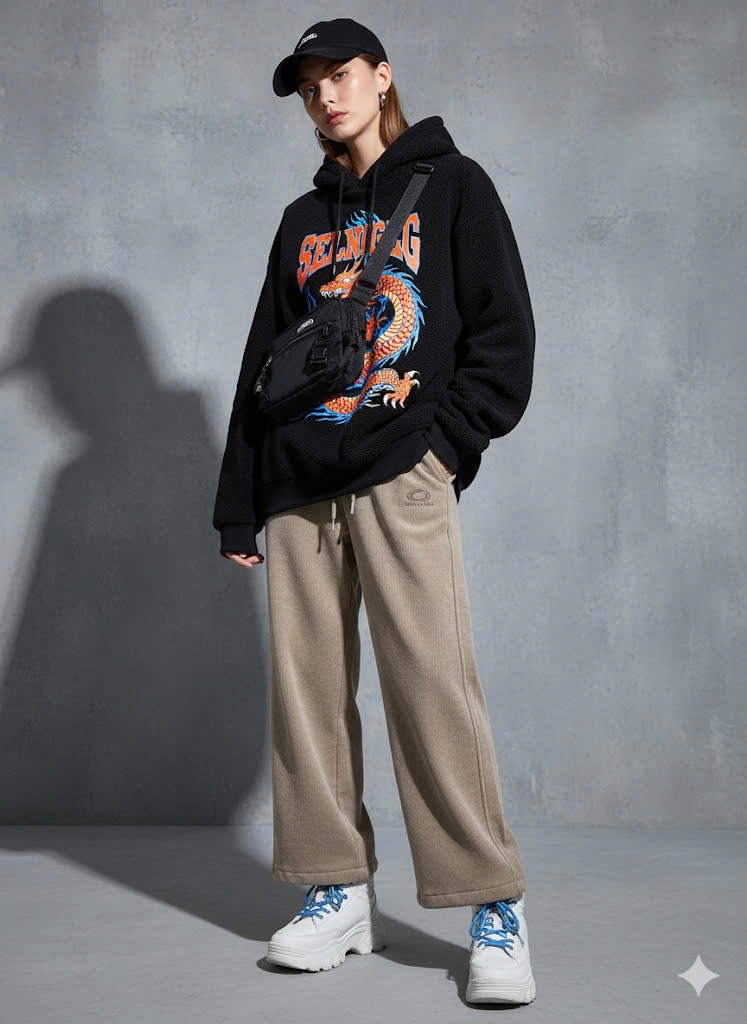 SWF01 - Quần nhung lót nỉ đại hàn ống suông màu nâu size 110-150