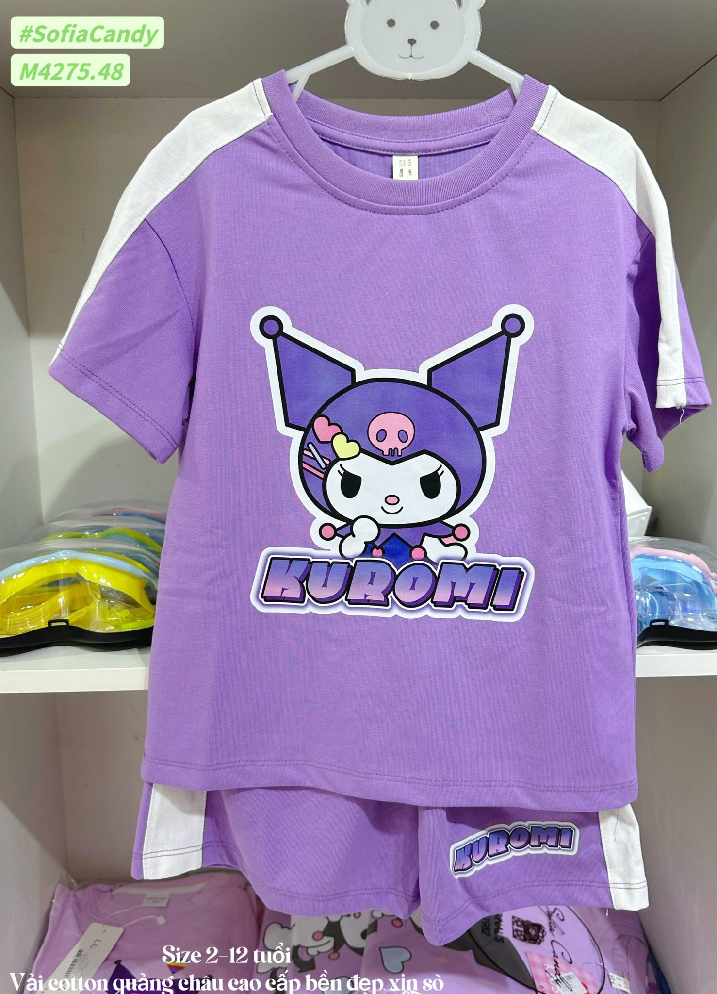 M4275 - Bộ cotton Mia Kids Kuromi tím BG size 2-12y