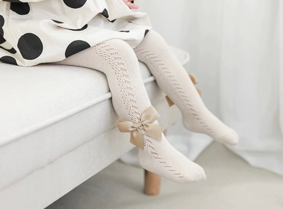 Quần tất len lưới đính nơ 4 màu Nemo Baby