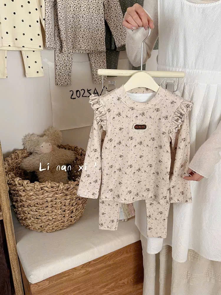 88169 - Bộ thun dày Linanxi bèo vai nhiều màu cho bé size 90-140