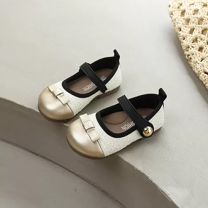 Giày búp bê đính nơ phối 2 màu cho bé gái size 21-30