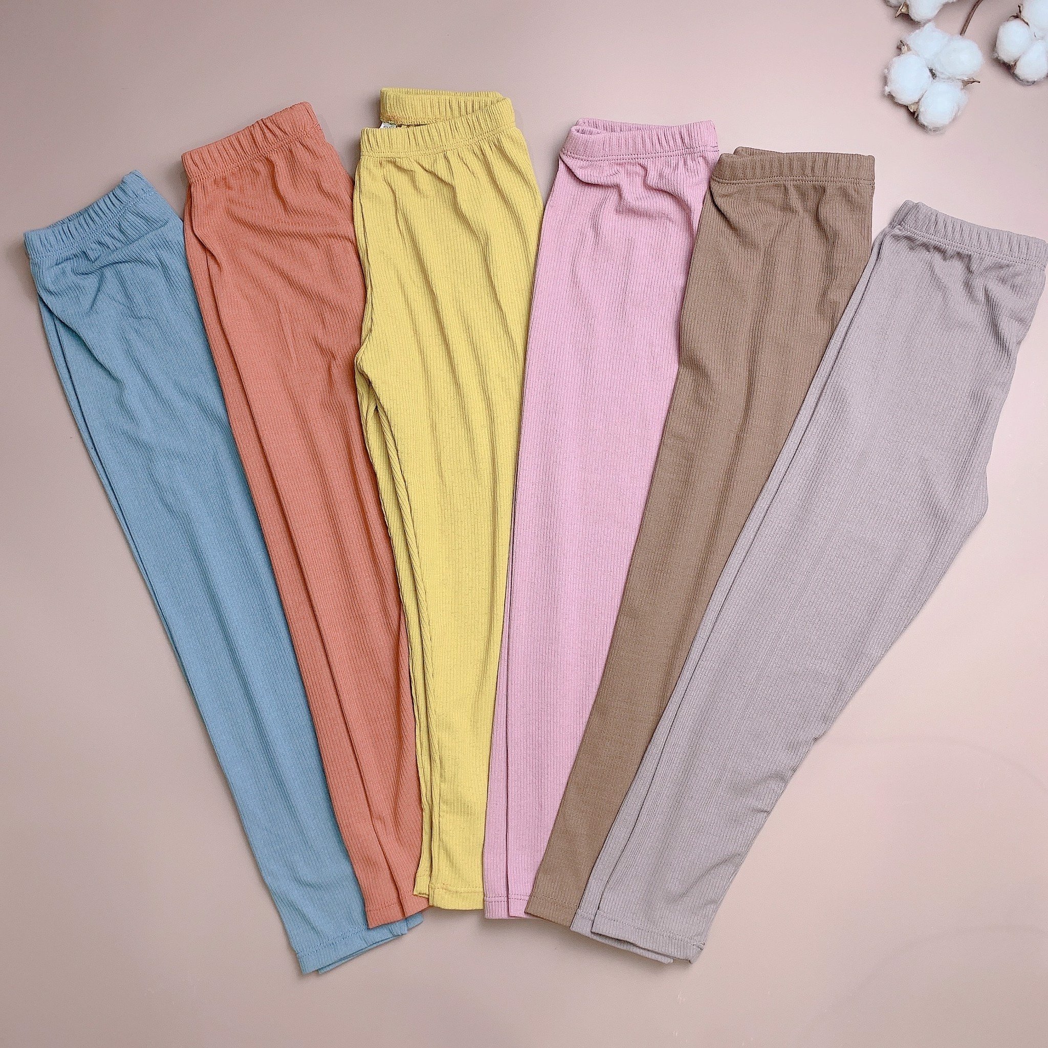 Legging thun tăm Mia Kids trơn màu 6-10y