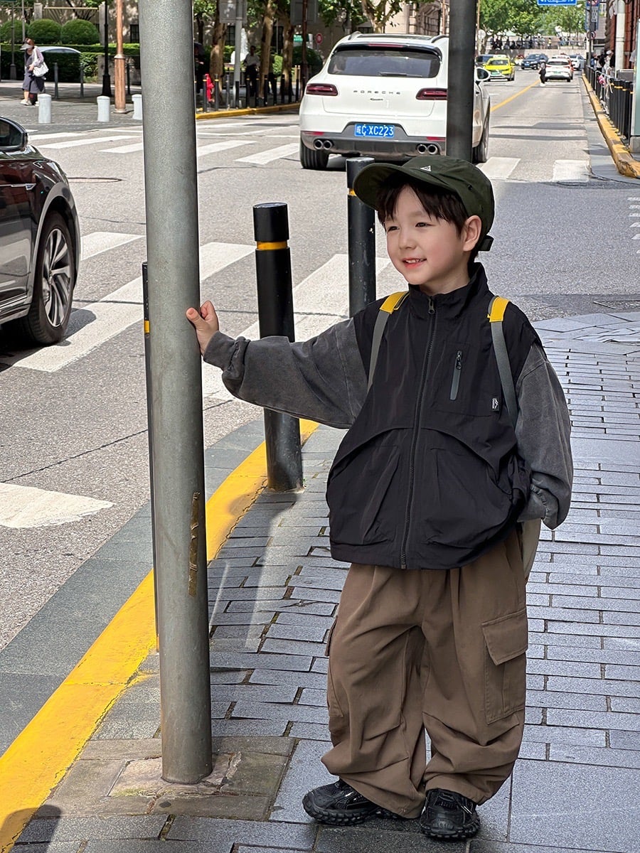 24X114 - Áo gile gió 2 lớp AMBB outdoor cho bé trai size 110-170