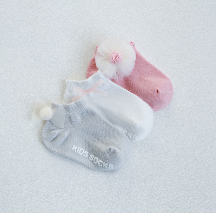 Set 3 tất nemo Baby cổ ngắn công chúa đính hoạ tiết