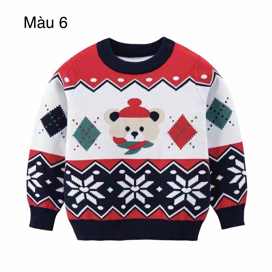 Áo len hoạ tiết Noel nhiều màu cho bé size 2-7y