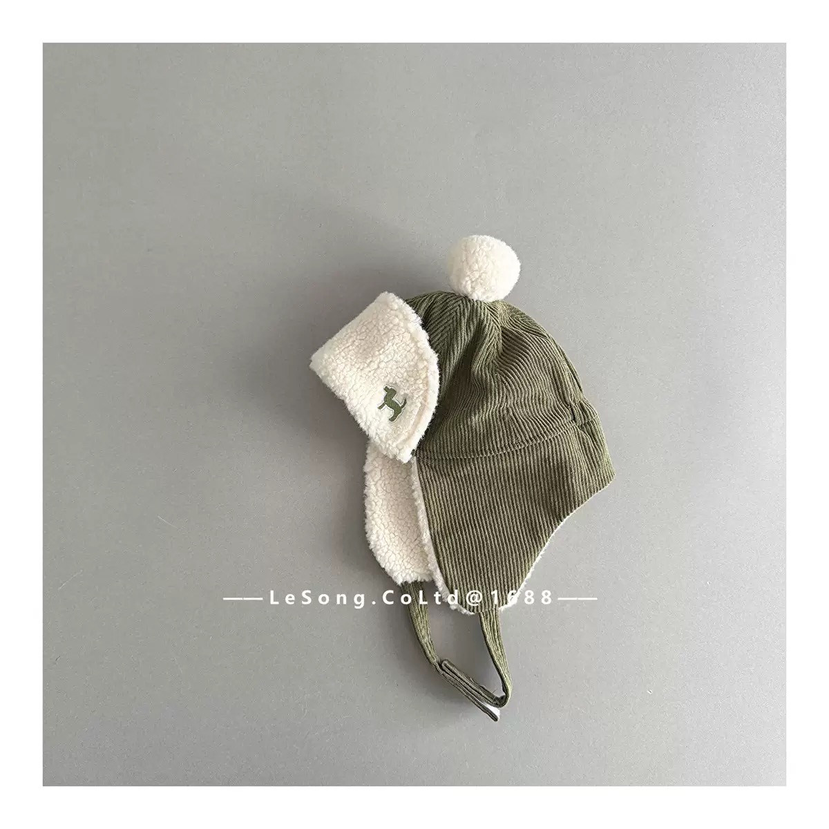 Mũ có tai lót nỉ giữ ấm cho trẻ em chất liệu vải nhung gân kích thước 48-50cm, NSX Yiwu Lesong