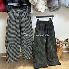 25592 - Quần nỉ lót nỉ đại hàn kẻ ngang 2 màu size 120-160