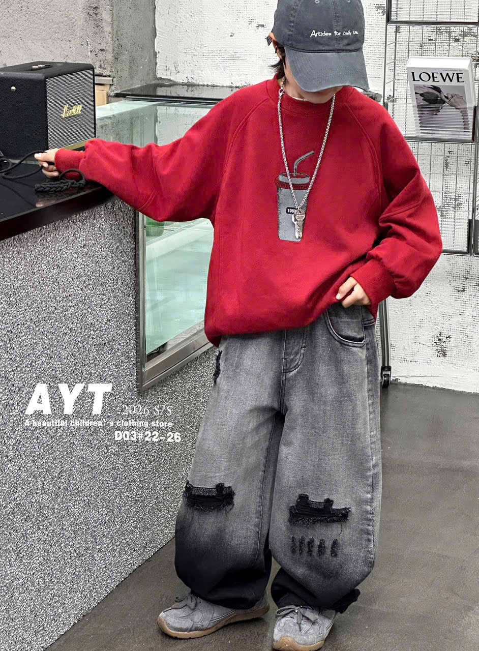 AYT - Quần jean 1 lớp mùa xuân cho bé trai nhiều màu size 110-140