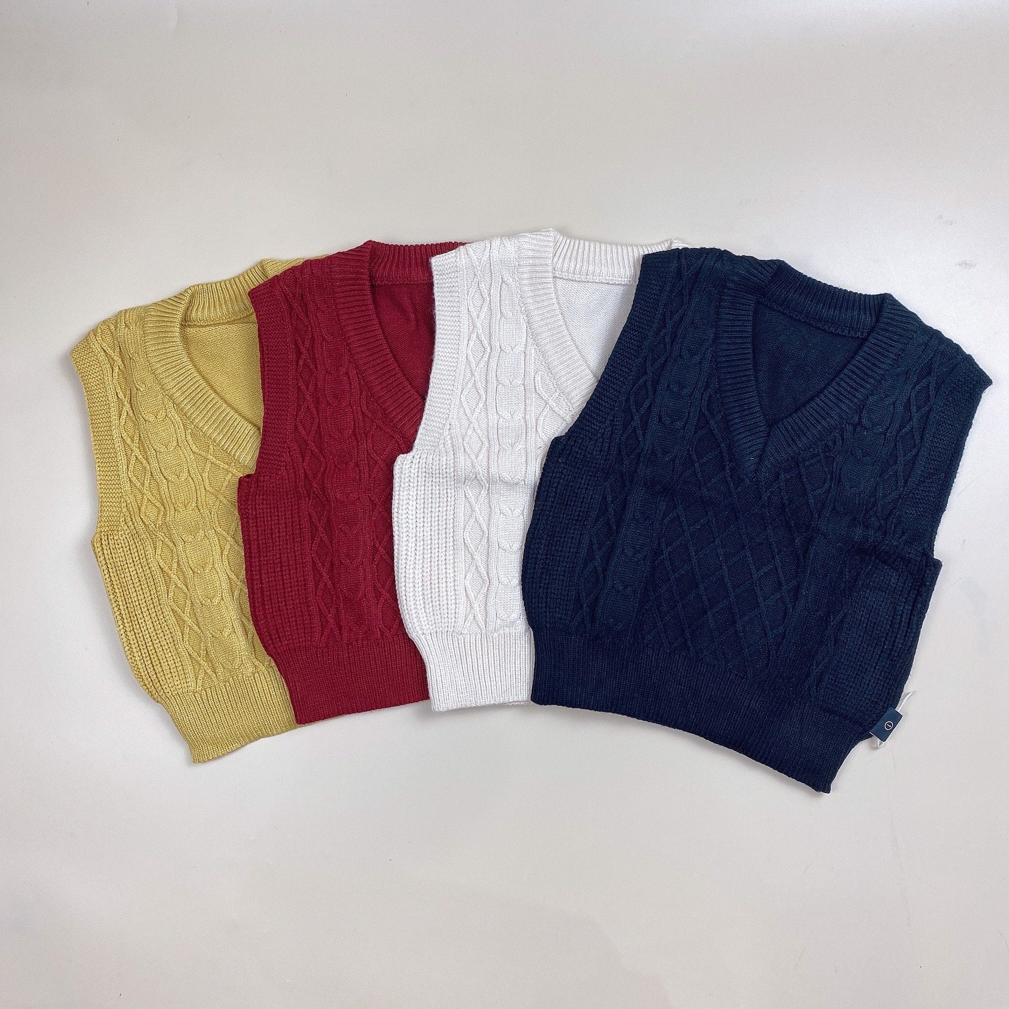 Gile len Three vặn thừng cổ tim 4 màu size 80 - 120