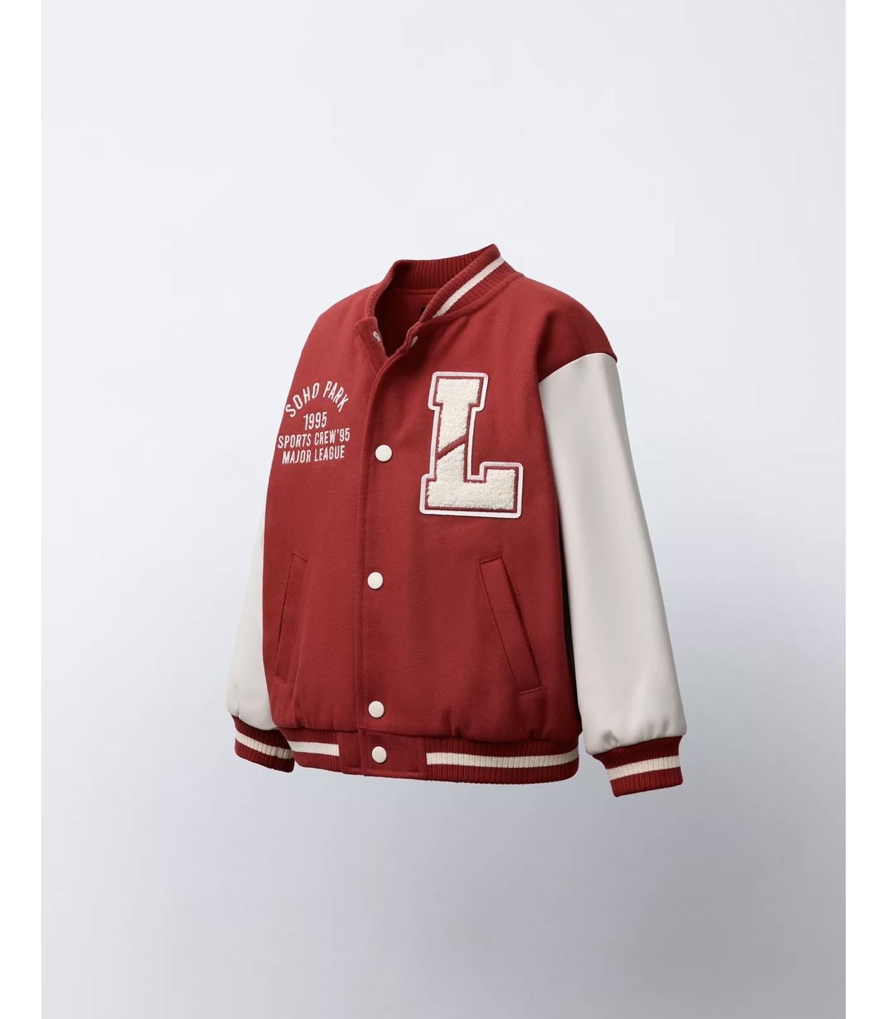 AK02 - Áo khoác bomber màu đỏ chữ L bé trai size 1-6y