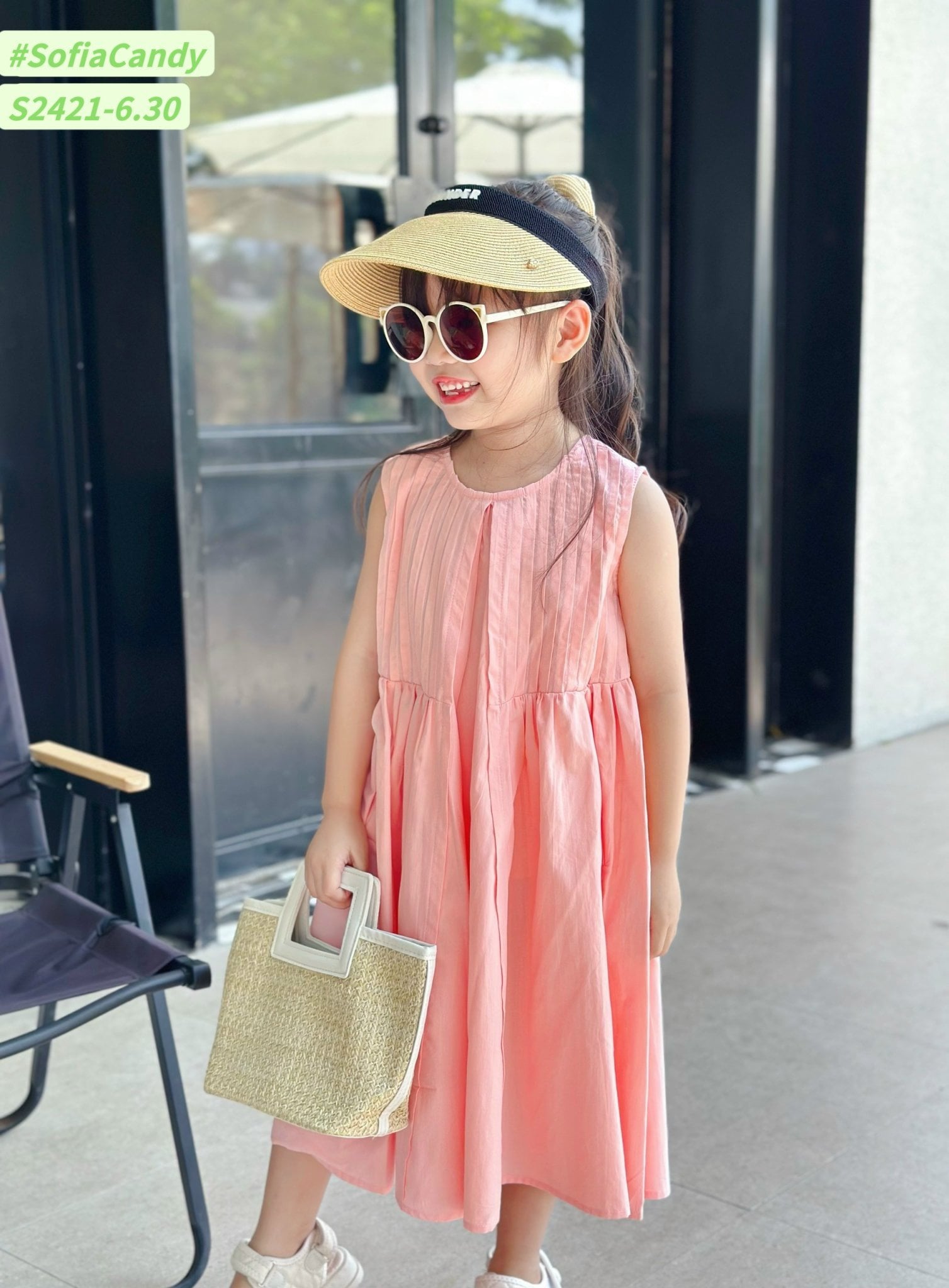 Váy Sofia Candy sát nách hở lưng nhiều màu BG size 1-10y