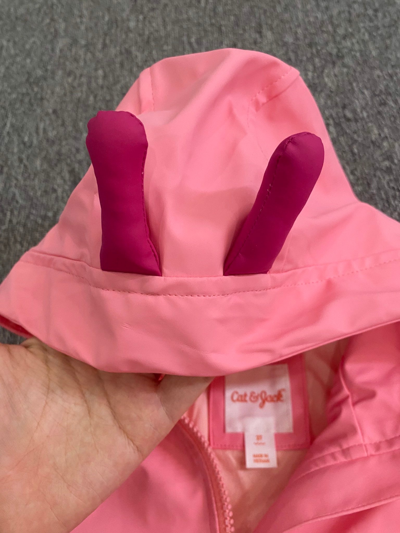 Áo khoác raincoat Cat Jack hồng hình bướm BG 1-5y