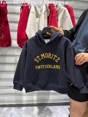 25239 - Áo nỉ hoodie lót nỉ màu navy ST.Moritz cho bé trai size 120-160