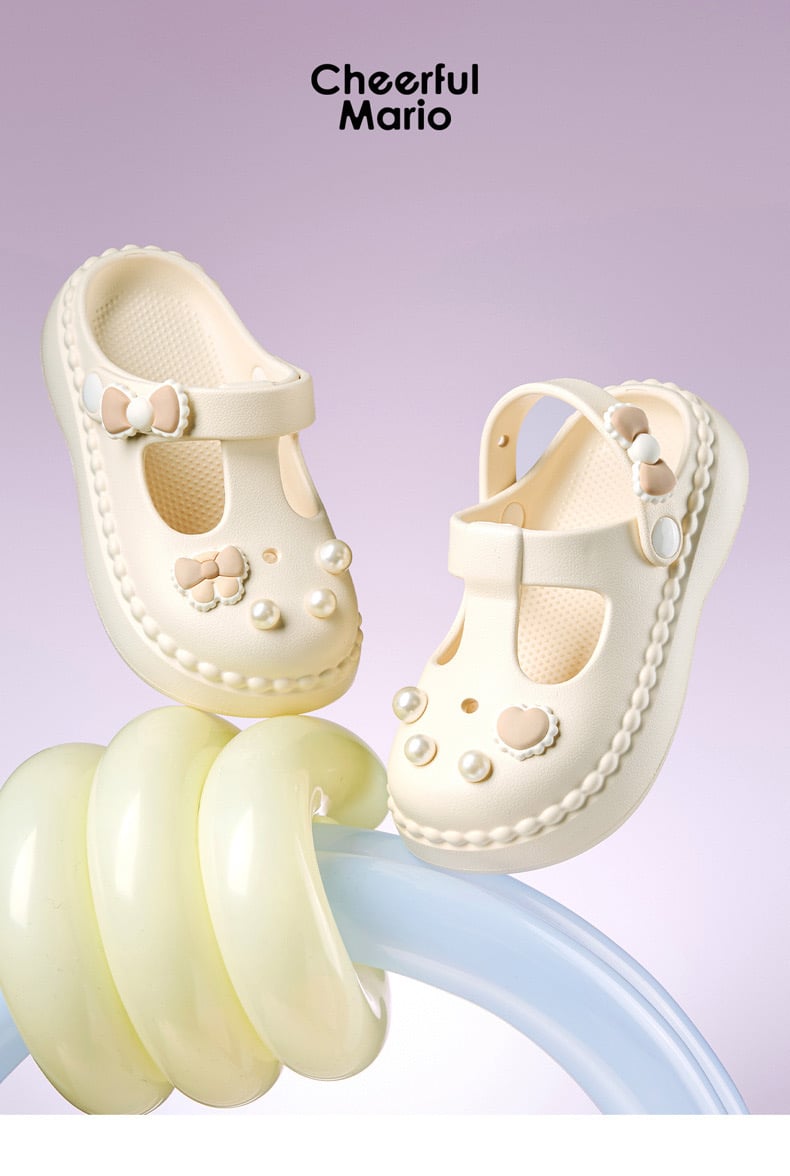 Sục nhựa Mario nơ đính hạt nhiều màu bé gái size 180-230