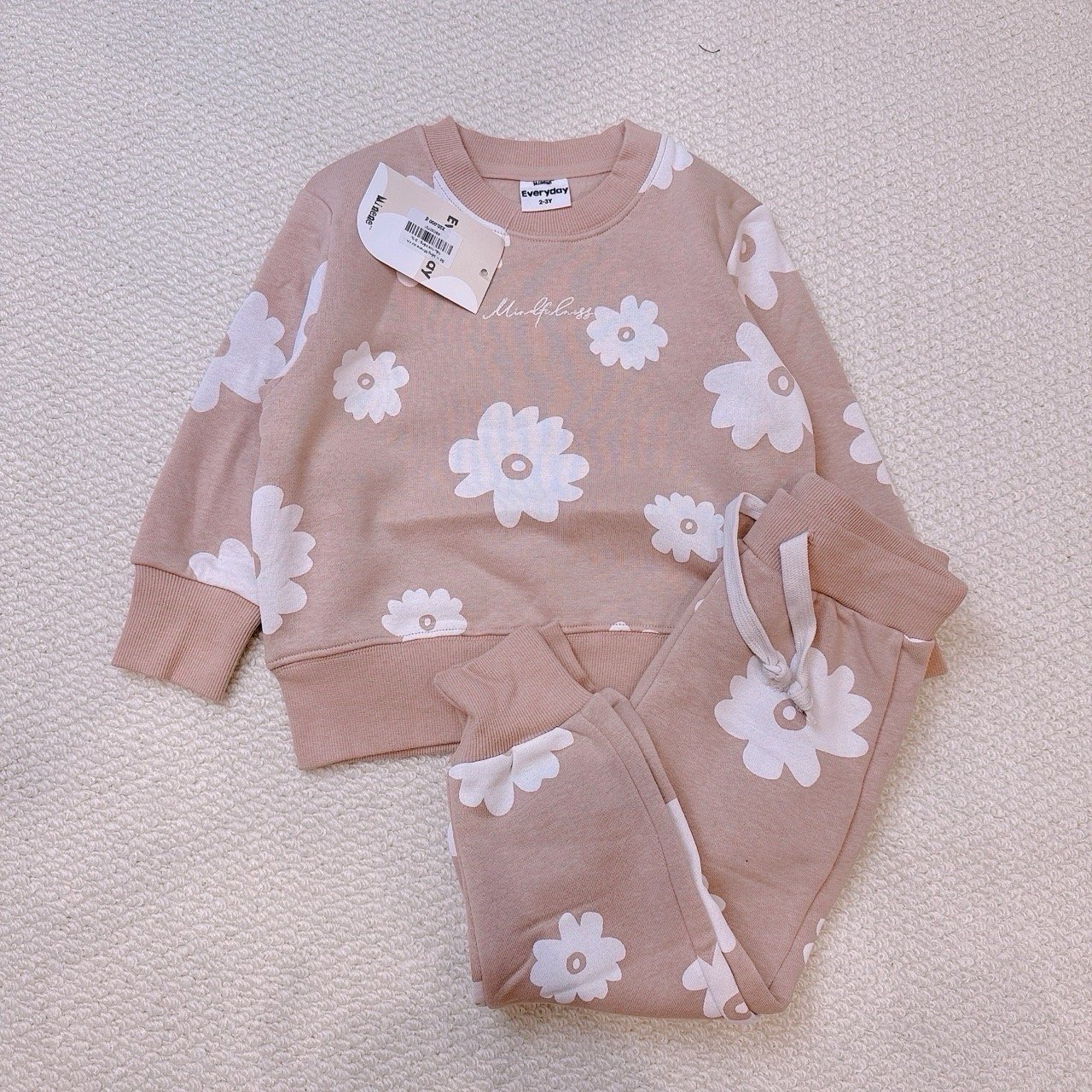 BBG21 - Bộ nỉ bông Minene nhiều màu cho bé size 2-6y