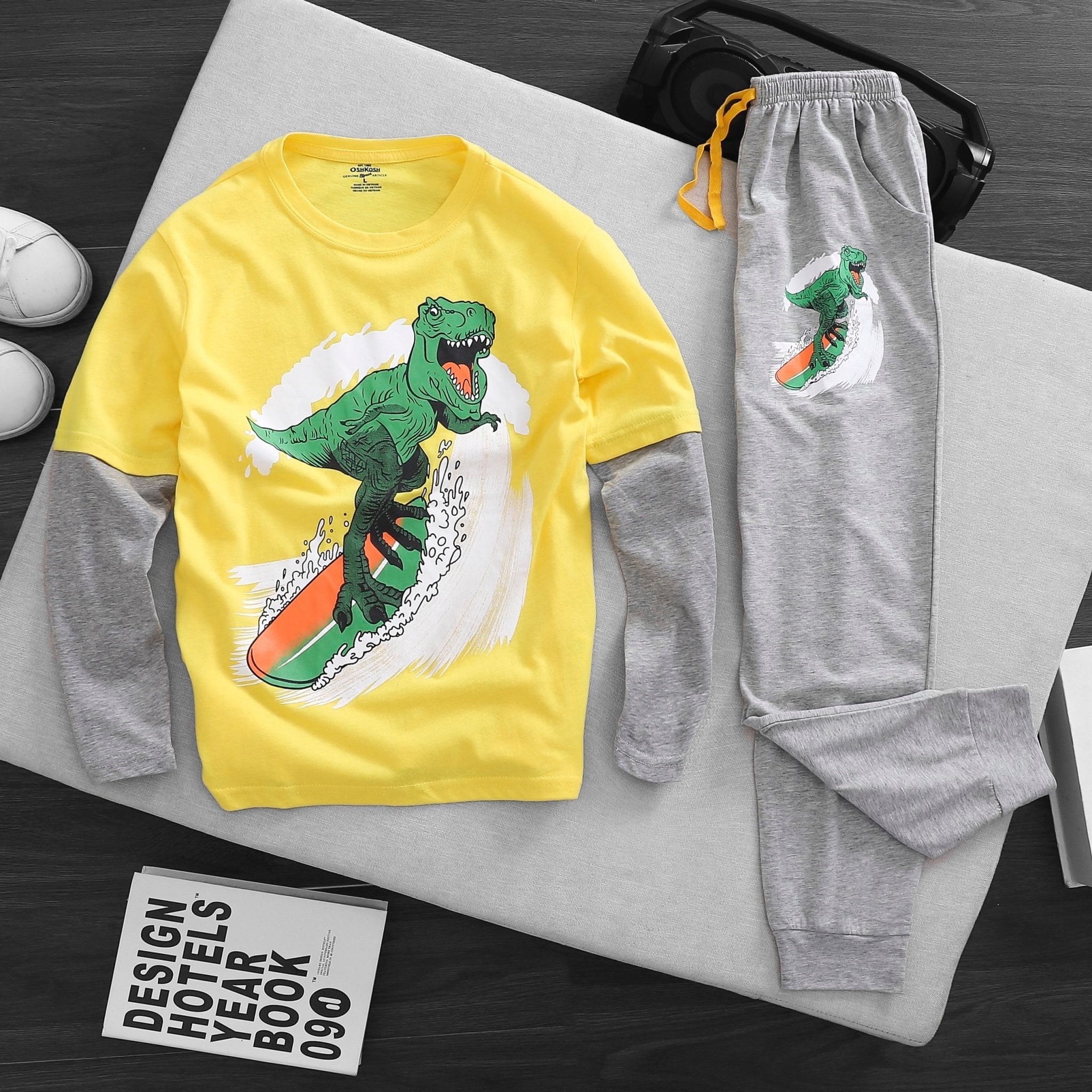 Bộ cotton tay nối Oshkosh nhiều hình BT ( 5-16y)