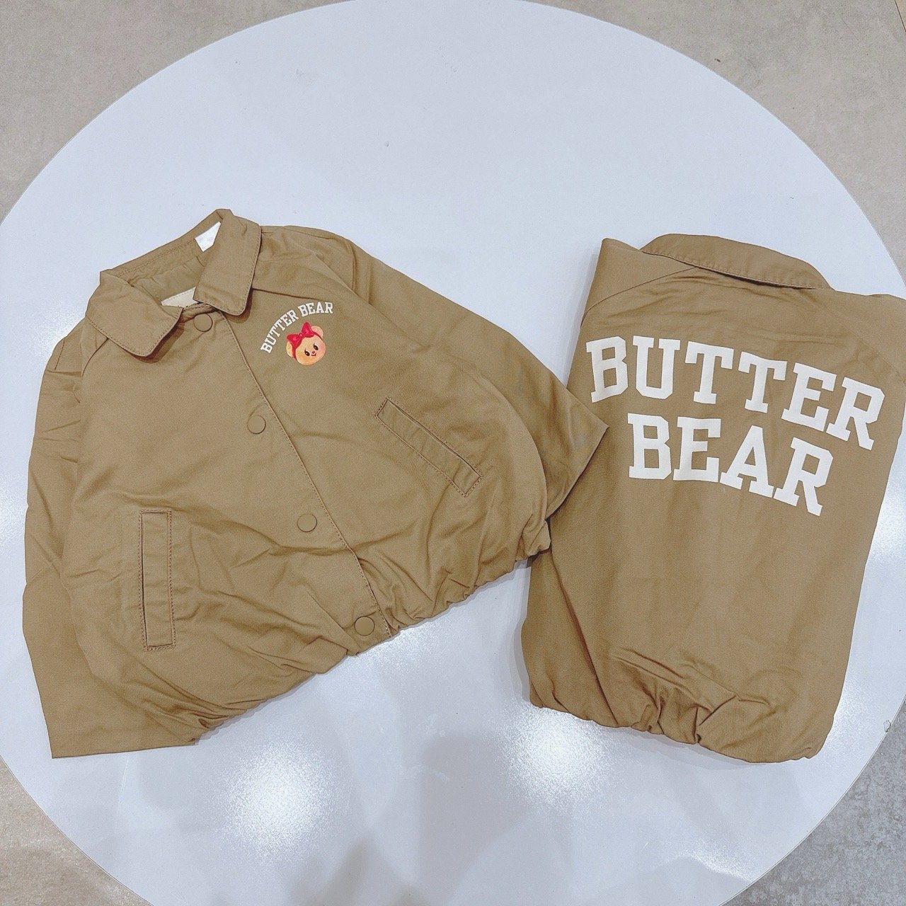 Áo khoác kaki chần bông ZR màu nâu Butter cho bé size 1-6y